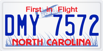 NC license plate DMY7572
