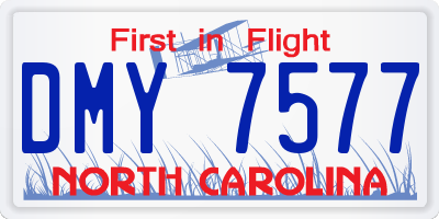 NC license plate DMY7577