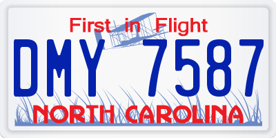 NC license plate DMY7587