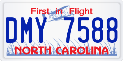 NC license plate DMY7588