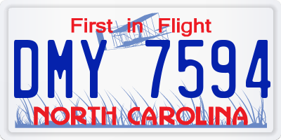 NC license plate DMY7594