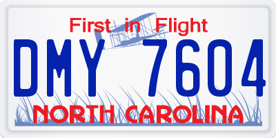 NC license plate DMY7604