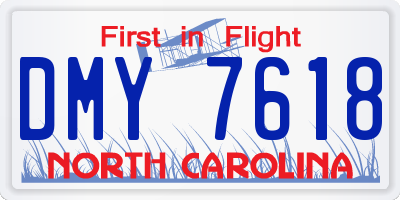NC license plate DMY7618