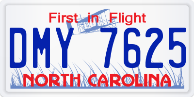NC license plate DMY7625