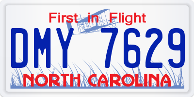 NC license plate DMY7629