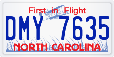 NC license plate DMY7635