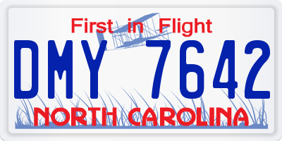 NC license plate DMY7642