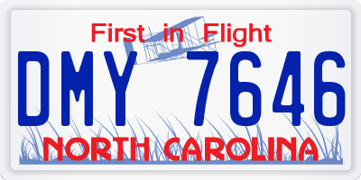 NC license plate DMY7646