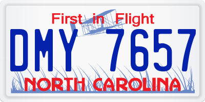 NC license plate DMY7657