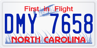 NC license plate DMY7658