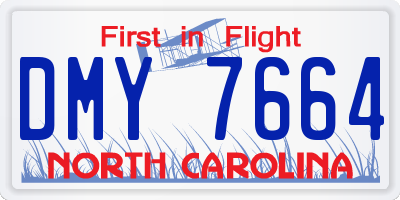 NC license plate DMY7664