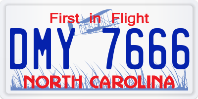NC license plate DMY7666