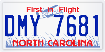 NC license plate DMY7681