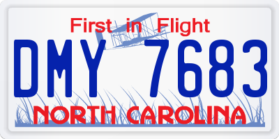 NC license plate DMY7683