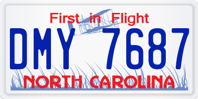 NC license plate DMY7687