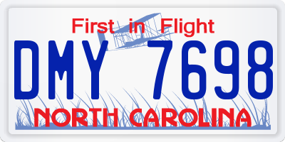 NC license plate DMY7698