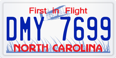 NC license plate DMY7699