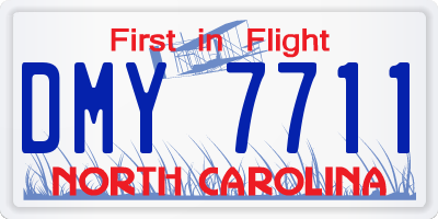 NC license plate DMY7711