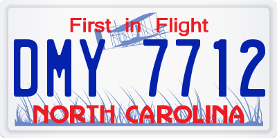 NC license plate DMY7712