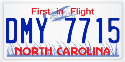 NC license plate DMY7715