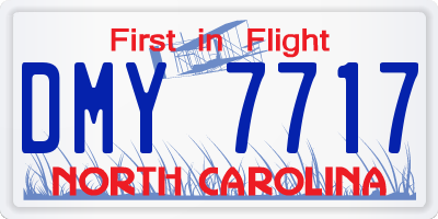 NC license plate DMY7717