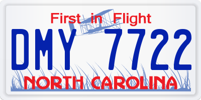 NC license plate DMY7722