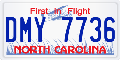 NC license plate DMY7736