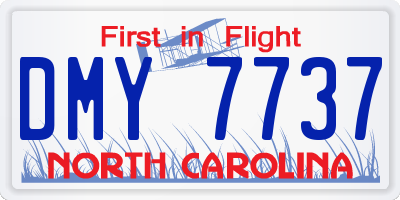 NC license plate DMY7737