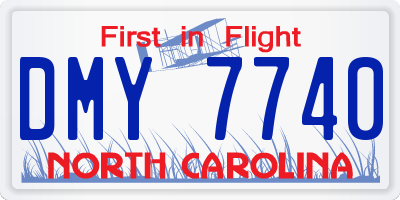 NC license plate DMY7740