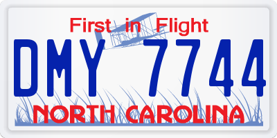 NC license plate DMY7744