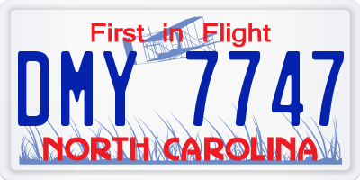 NC license plate DMY7747