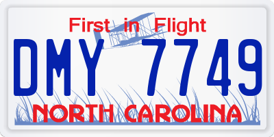 NC license plate DMY7749