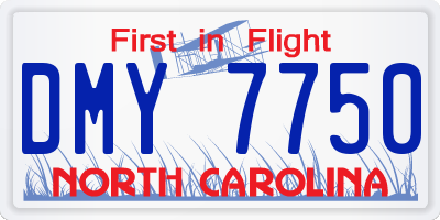 NC license plate DMY7750