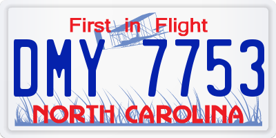 NC license plate DMY7753