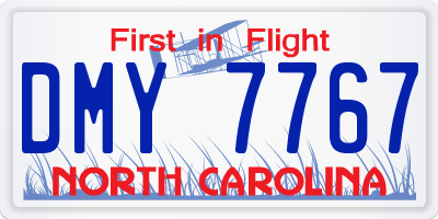 NC license plate DMY7767