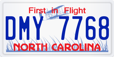 NC license plate DMY7768