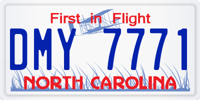 NC license plate DMY7771