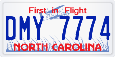 NC license plate DMY7774