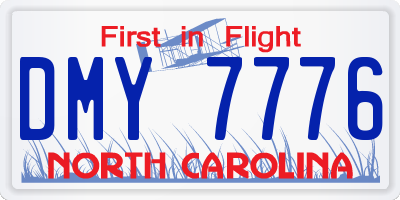 NC license plate DMY7776