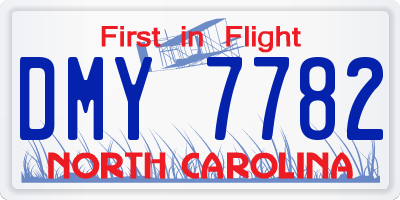 NC license plate DMY7782