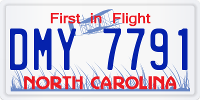 NC license plate DMY7791