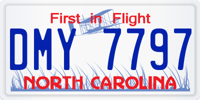 NC license plate DMY7797