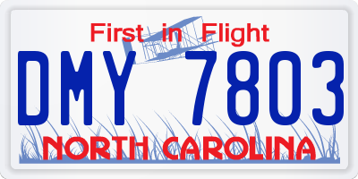 NC license plate DMY7803