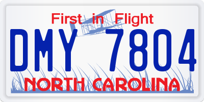 NC license plate DMY7804
