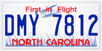 NC license plate DMY7812