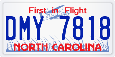 NC license plate DMY7818