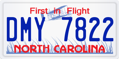 NC license plate DMY7822