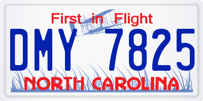 NC license plate DMY7825