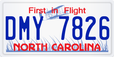 NC license plate DMY7826