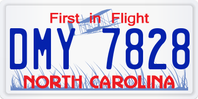 NC license plate DMY7828